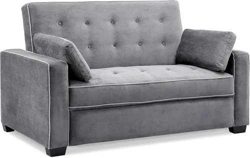 Miniatura 17 de Serta Ainsley Sofá Cama Convertible de 66.5", Tamaño Full, Dreamcoil Comfort, Tela Tejida Suave, Carbón