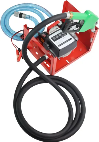 Bomba de transferencia de combustible de 12 voltios de servicio pesado, bomba de transferencia de diésel autocebante con medidor de combustible,