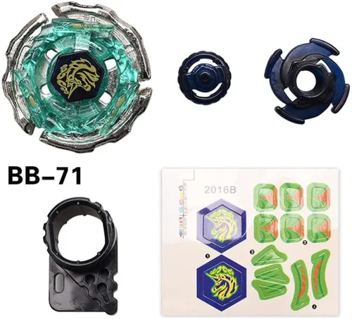 Miniatura 3 de Gyros - Juego de 6 piezas de iniciación Bey Burst Battling Tops Metal Fusion con calcomanías, dos lanzadores