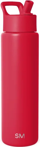 Miniatura 101 de Simple Modern botella de agua reutilizable con tapa con pajilla, de acero inoxidable con aislamiento al vacío, para gimnasio, viajes y deportes