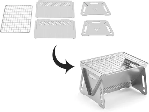 Miniatura 4 de Wood Burning Folding with Stand Portable Stainless Steel Backpacking Stove for Hiking