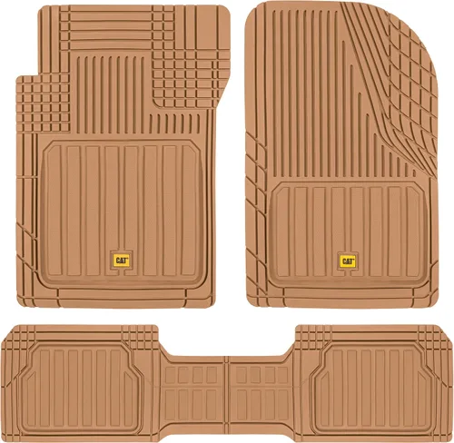 CAT® ToughLiner™ - Alfombrillas de piso beige para coche, resistentes para adaptarse al diseño, alfombrillas de piso para camiones de alta