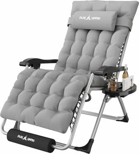 Miniatura 30 de Amopatio Silla de gravedad cero de gran tamaño, silla reclinable de 29 pulgadas de ancho, con bloqueo y reposapiés mejorados, soporte para tazas