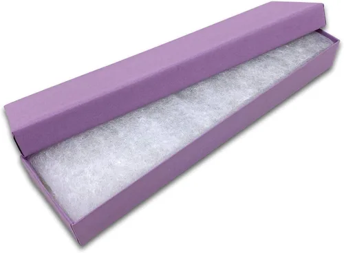 Miniatura 14 de TheDisplayGuys - Paquete de 100 cajas de cartón rellenas de algodón #10 para joyas, color morado lavanda (1.9 x 1.3 x 0.7 pulgadas), para envío