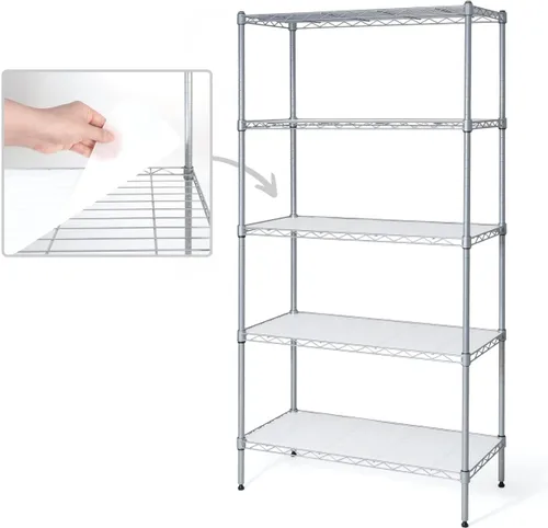 Miniatura 13 de Fencer Wire NSF Estantería de alambre de altura ajustable con forro, estantería de almacenamiento de sótano, estantes de almacenamiento de acero