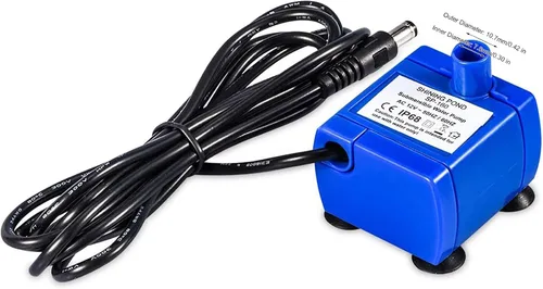 Miniatura 7 de AYNEFY Bomba de fuente de agua para gatos, sumergible eléctrica, acero inoxidable, azul, compacta, repuesto para fuente de 1.6 L