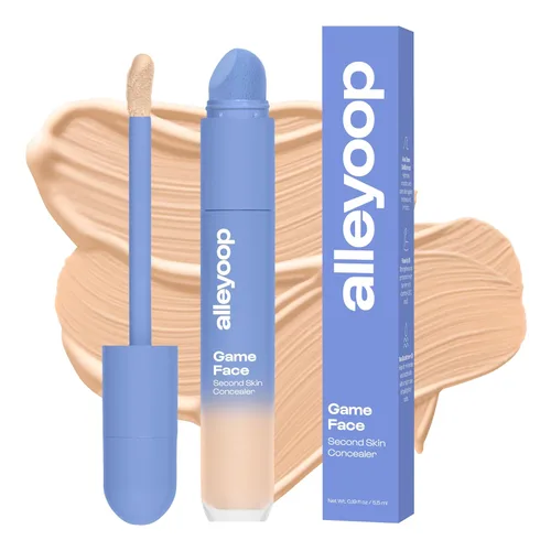 Alleyoop Game Face Makeup Corrector - Corrector ligero y acumulable para debajo de los ojos para ojeras, fórmula de crema hidratante para mujeres