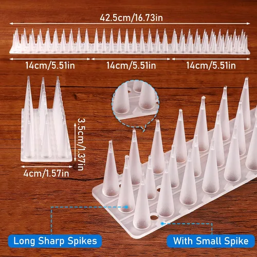 Miniatura 2 de TOBWOLF Paquete de 12 picos de pájaros, picos de plástico para valla para pájaros pequeños, paloma, ardilla, mapache, no más nidos de pájaros