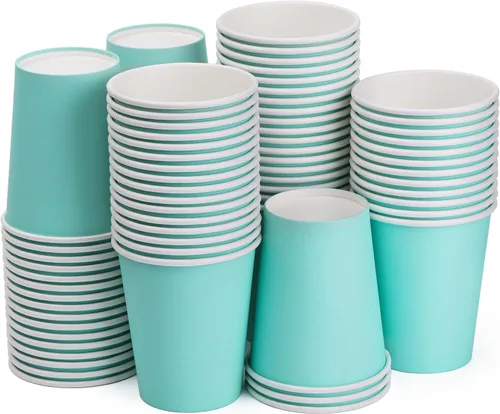 Miniatura 12 de Vasos de papel de 8 onzas, paquete de 25 unidades, vasos de café de papel desechables, para bebidas calientes o frías, para Halloween, fiestas, Negro