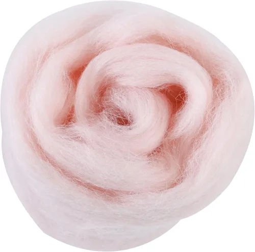 Miniatura 50 de 24 tipos de lana rosa, 4.23 oz (120 g), adecuado para fieltro húmedo y fieltro de aguja de telas hiladas de lana. Un paquete de prueba está Tonos