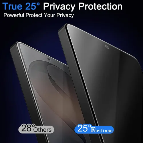 Miniatura 2 de Ferilinso Paquete de 3 protectores de pantalla de privacidad para Samsung Galaxy S26 con 3 protectores de lente de cámara de vidrio templado