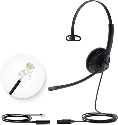 Miniatura 13 de Auriculares de teléfono Yealink para teléfonos de oficina YHS34 Lite QD a RJ9 con cable compatible con Poly Snom Grandstream Teléfonos