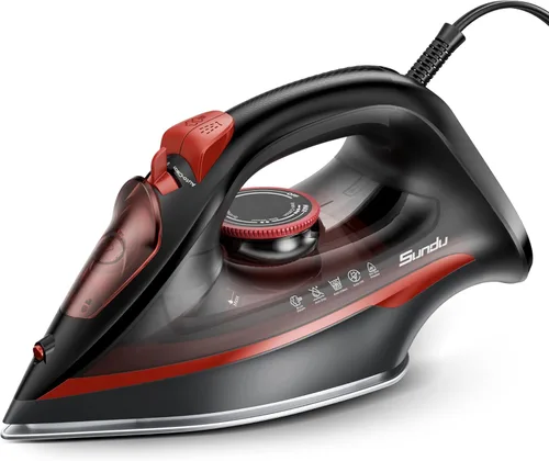 Plancha de vapor a presión para ropa, apagado automático, peso ligero, plancha de 1500 W con suela de cerámica antiadherente, apagado automático de