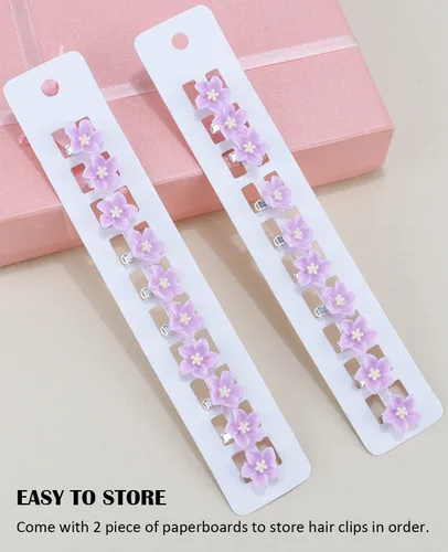 Miniatura 5 de Wecoe 20 accesorios decorativos para el cabello, pinzas pequeñas de lirio morado, lindas mini flores para niñas, niños pequeños, mujeres, bodas