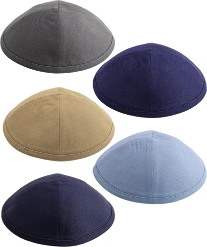 Paquete de 5 piezas – Hq Satin/Lino/Velvet/Seda Cruda/Gamuza Kippah para hombre, sombrero Yamaka diseñado en Israel – Kippot Bulk