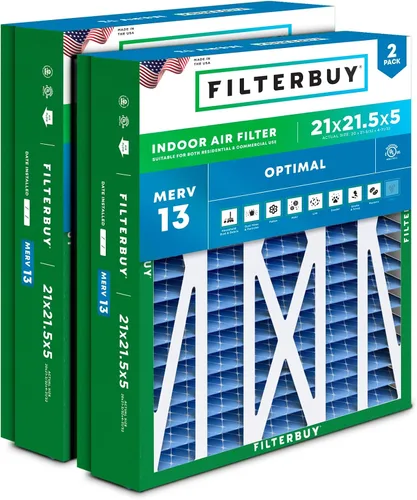 Miniatura 35 de Filterbuy Filtro de Aire MERV 13 de 20 x 25 x 5 pulgadas para defensa óptima contra el humo y las alergias (paquete de 2), filtros plisados