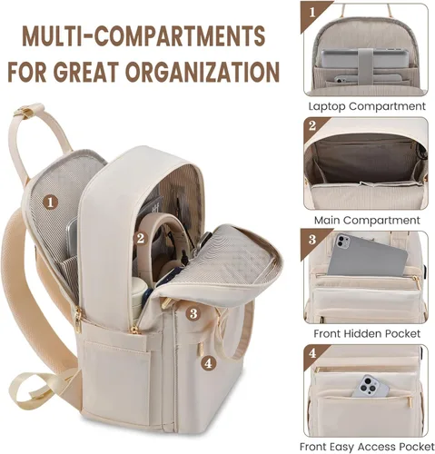 Miniatura 2 de LOVEVOOK - Mochila de computadora portátil para mujeres y niñas, mochila de 15.6 pulgadas impermeable para estudiantes, mochila escolar linda, bolsa