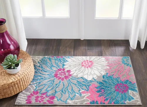 Miniatura 36 de Nourison Passion - Alfombra azul, de 6 pies, 7 pulgadas x 9 pies, 6 pulgadas, floral, campestre, fácil de limpiar, no desprende pelo