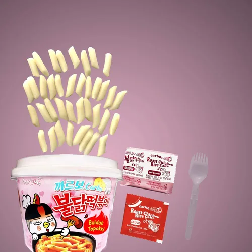 Miniatura 2 de Samyang Carbo Buldak Tteokbokki Pastel de arroz coreano instantáneo 6.31 onzas