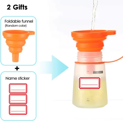 Miniatura 4 de Botellas de plástico para condimentos para salsas de boca ancha, dispensador de botellas para aderezo de ensalada, aceite de cocina, salsa