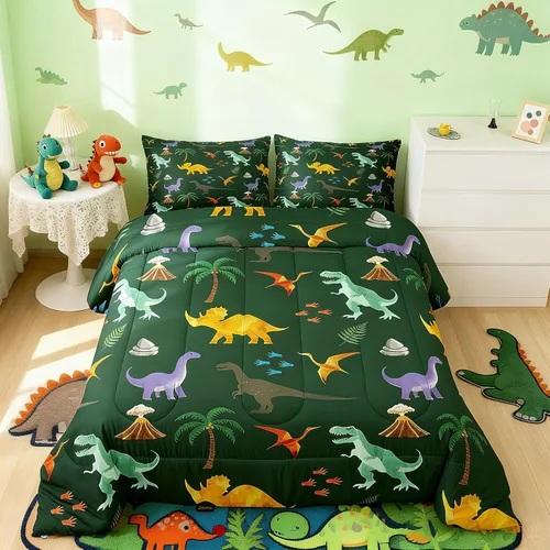 Miniatura 18 de Feelyou Juego de edredón de animales de la selva para todas las estaciones, juego de ropa de cama con 1 funda de almohada de microfibra de elefante