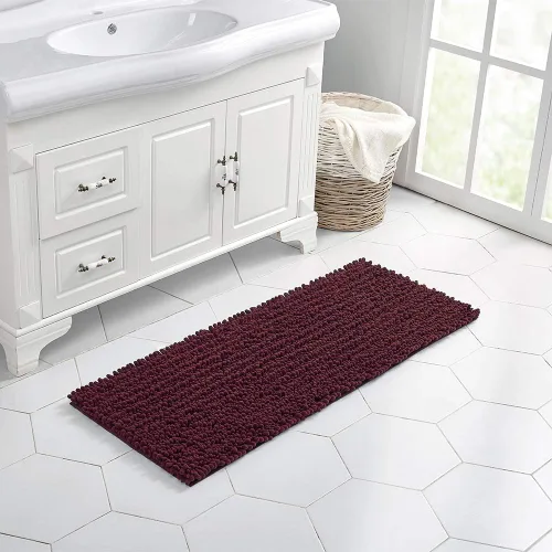 Miniatura 131 de Walensee Alfombra de baño antideslizante (24x17 pulgadas, rosa polvoriento) absorbente de agua, súper suave, lanuda de felpilla, lavable a máquina