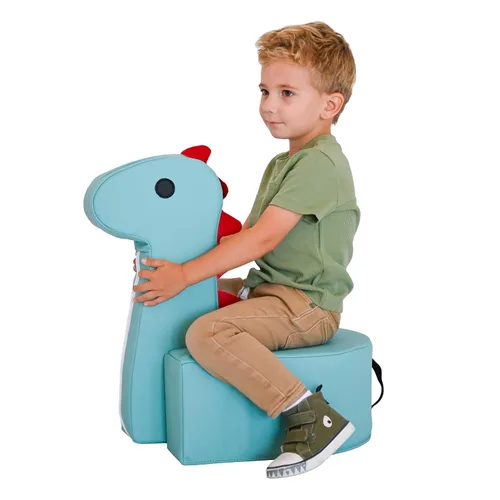Children's Factory Spike The Dino, Taburete de Espuma Aqua para Niños, Silla de Asiento Suave para Niños Pequeños para Guardería, Preescolar y