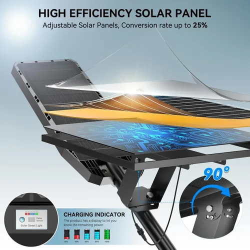 Miniatura 3 de VOOJOY Luces Solares para Exteriores Impermeables, 7000K, luces solares de calle del atardecer al amanecer con sensor de movimiento para exteriores