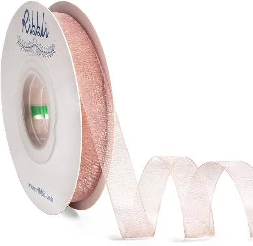 Miniatura 10 de Ribbli - Cinta de organza color oro pálido, 1/2 pulgadas x 50 yardas continuas, cinta transparente dorada para envolver regalos, envolver galletas
