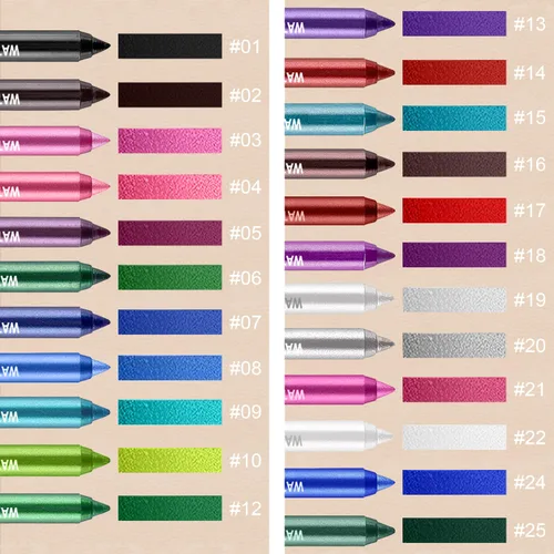 Miniatura 3 de Juego de 3 lápices delineadores de ojos coloridos, lápiz de sombra de ojos, kit de delineador de ojos perlado metálico con purpurina para mujeres