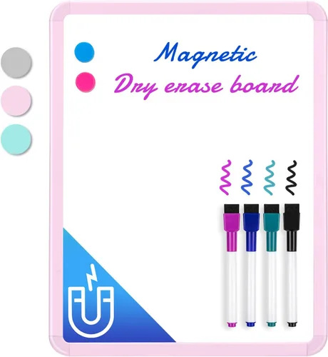 Miniatura 15 de VUSIGN Pizarra blanca pequeña de borrado en seco, pizarra blanca de 11 x 14 pulgadas para niños, estudiantes, nevera, casillero, mini pizarra