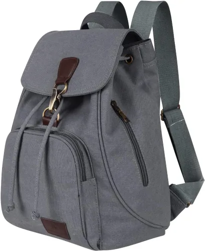 Miniatura 6 de Mochilas de lona a la moda, bolso casual para compras al aire libre, mochila deportiva, senderismo, viajes, bolsa multiusos, Café, Mochilas