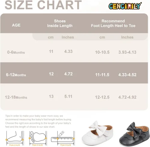 Miniatura 6 de CENCIRILY Zapatos planos Mary Jane para bebés y niñas, antideslizantes, suela suave, para antes de caminar, zapatos de vestir de boda