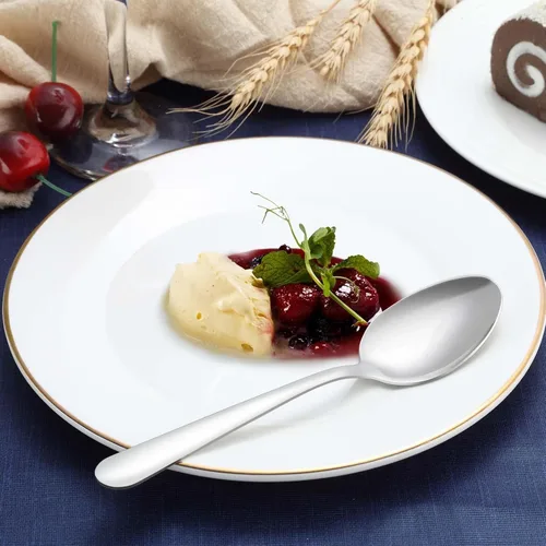 Miniatura 6 de Juego de 24 cucharas de cena – Cucharas de acero inoxidable de 6.7 pulgadas, cucharas de postre duraderas, cuchara de mesa para el hogar, cocina