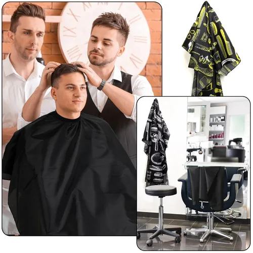 Miniatura 6 de FEBSNOW 3 piezas de capa profesional para barberos para adultos, capa de salón de peluquería para peinado y coloración del cabello, Varios