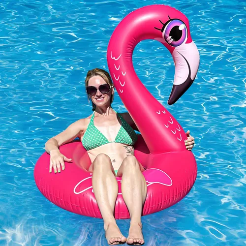 Miniatura 3 de Juego de 3 flotadores de piscina para adultos, unicornio + flamenco + sandía, flotadores inflables de playa para adultos, niños de 8 a 12 años