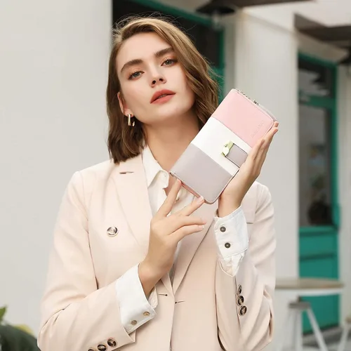 Miniatura 2 de Carteras RFID para mujer con múltiples ranuras para tarjetas y compartimento para teléfono celular