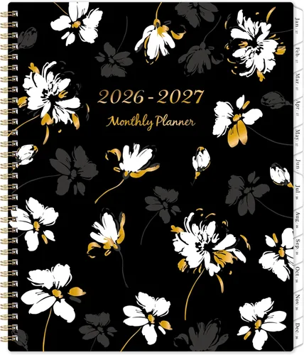 Agenda mensual 2026 – Agenda 2026 de enero de 2026 a diciembre de 2026, calendario mensual con pestañas, bolsillo interior, 8.5 x 11 pulgadas
