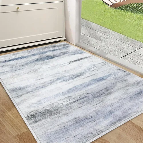 Miniatura 39 de CRISTGEE - Alfombra de puerta, alfombra de entrada interior falsa de lana antideslizante, alfombra de entrada absorbente y abstracta para el pasillo
