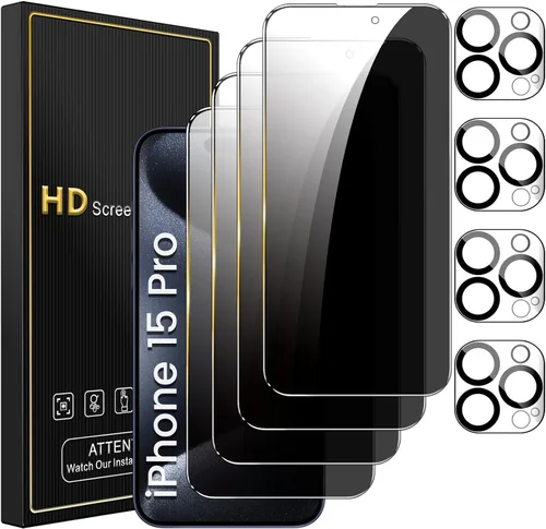 Miniatura 26 de Romkasi Paquete de 3 protectores de pantalla de privacidad para iPhone 11 de 6.1 pulgadas con 3 protectores de lente de cámara, película de vidrio