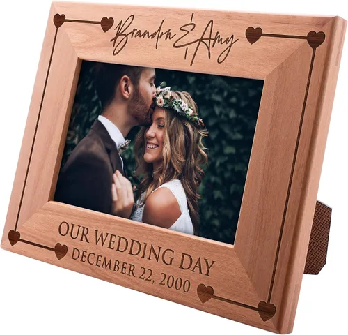 Miniatura 7 de Regalos para el día de San Valentín para ella, marco de fotos de boda personalizado de 4 x 6 pulgadas, Home is Where You are, regalos románticos