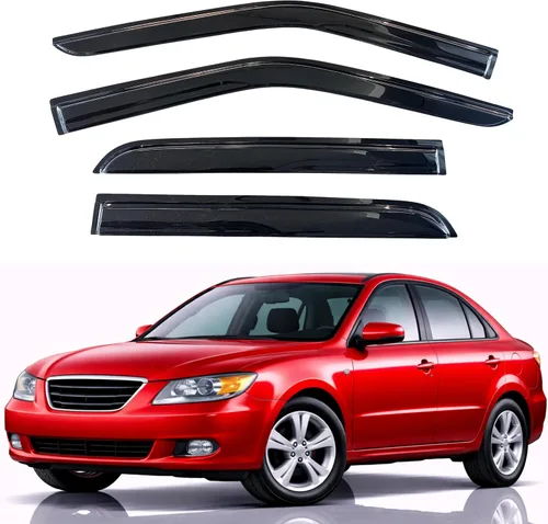 Miniatura 267 de KPY Visor de ventana compatible con Hyundai Tucson 2021-2025, 4 piezas de deflector de ventilación para ventana lateral, estilo Mugen, protector