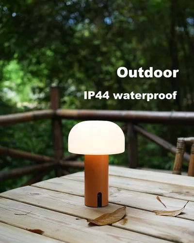 Miniatura 6 de Lámpara de mesa de hongos para exteriores, recargable, inalámbrica, impermeable, portátil, funciona con pilas, con carga USB, luz nocturna