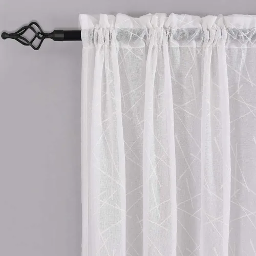 Miniatura 29 de Cortinas traslúcidas blancas de 84 pulgadas de largo, cortinas traslúcidas con bolsillo para barra para sala de estar, dormitorio, 2 paneles, 52x84