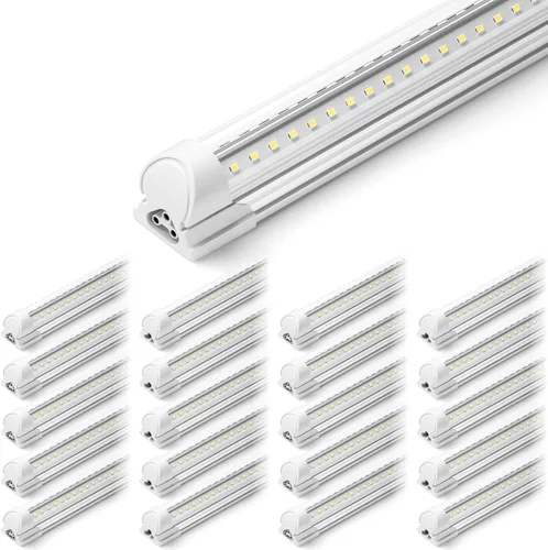 Miniatura 14 de Barrina Luz LED de tienda de 8 pies, 72 W, 10000 lúmenes, 6500 K, luces de tubo LED enlazables de cubierta transparente, lámpara T8 integrada, luces