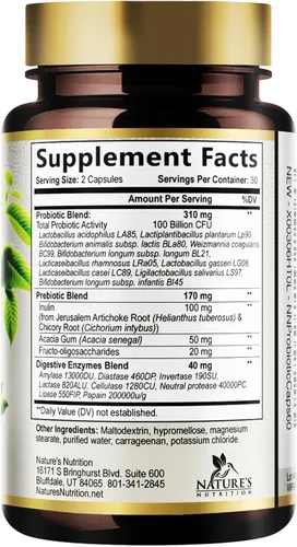 Miniatura 9 de Probióticos premium – 100 mil millones de UFC por porción – 10 cepas + prebióticos – El mejor suplemento para la salud intestinal para mujeres