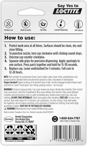 Miniatura 2 de Loctite Super Glue Gel Control, transparente, botella de 0.14 onzas líquidas, paquete de 3