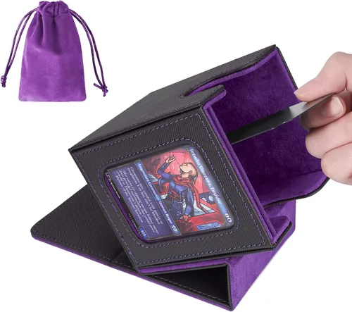 Miniatura 12 de AFIING MTG Caja de Mazo para Commander Display, Caja de Cartas que Cabe 100 Cartas con Doble Funda, Caja de Almacenamiento Magic Commander TCG con 2