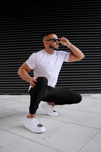 Miniatura 5 de GINGTTO Pantalones deportivos casuales de sarga para hombre, de nailon, con entrepierna elástica de 28 pulgadas
