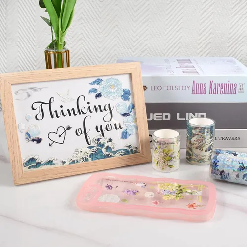 Miniatura 7 de Washi Tape - Cinta adhesiva decorativa de PET para manualidades, diarios, planificadores, suministros de álbumes de recortes, calcomanías de diseño